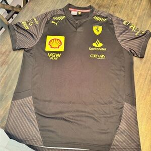 Scuderia Ferrari F1 Formula One Monza Shirt Puma Black and Yellow Men's Jersey